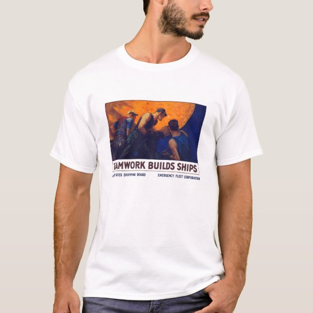 Teamwork-Gestalt-Schiffe -- Erster Weltkrieg T-Shirt (Vorderseite)