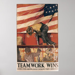 Teamwork-Gewinne Poster