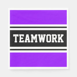 TEAMWORK Helle Lila Schwarz-weiße Racing Streifen Serviette