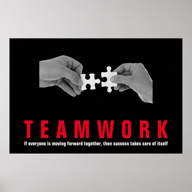 Teamwork Inspiration Motivierend Zitat Poster (Vorne)