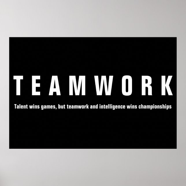 Teamwork Inspiration Motivierend Zitat Poster (Vorne)