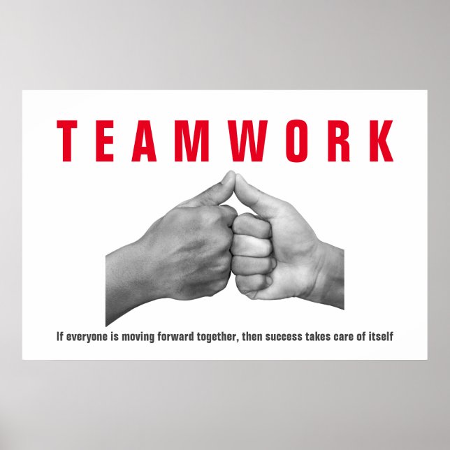 Teamwork Inspiration Zitat Motivierend Hands Poster (Vorne)