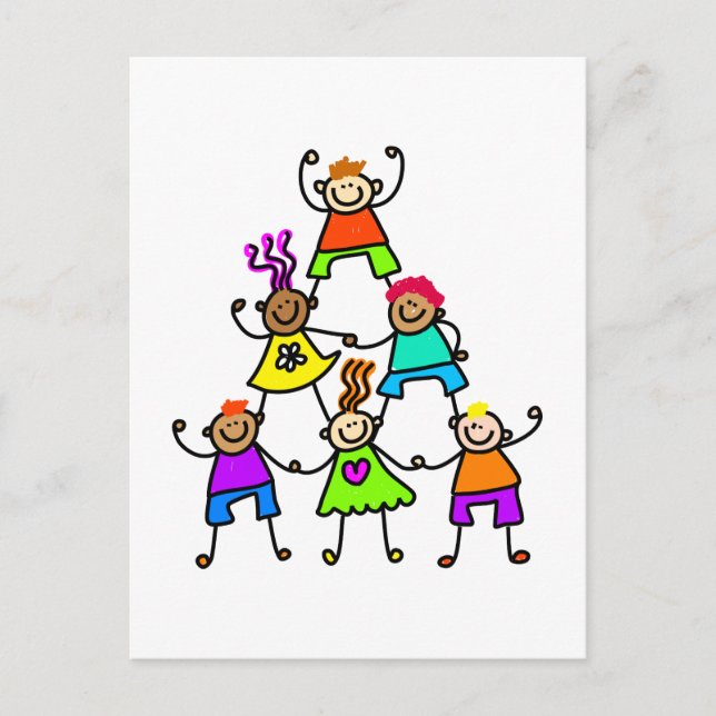 Teamwork Kids Postkarte (Vorderseite)