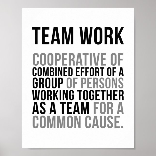 Teamwork-Kooperative des kombinierten Aufwands Poster (Vorne)