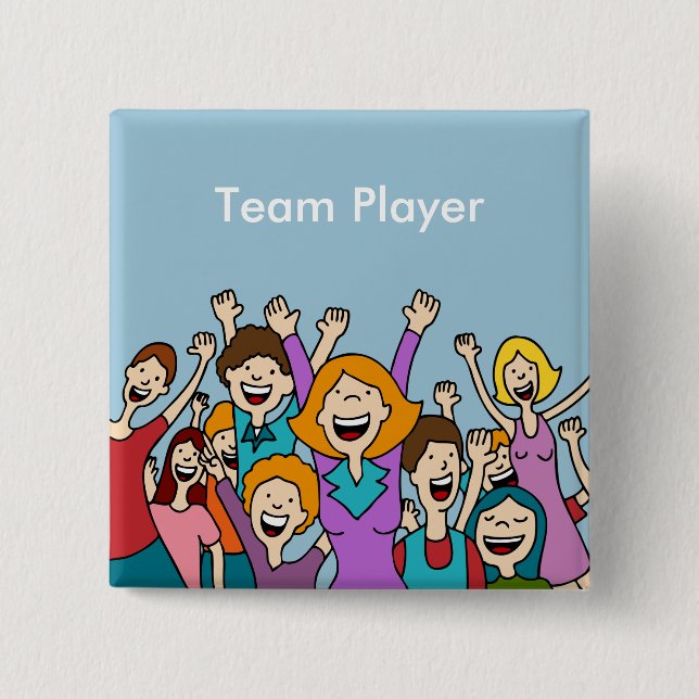 Teamwork-Leute-Knopf Button (Vorderseite)