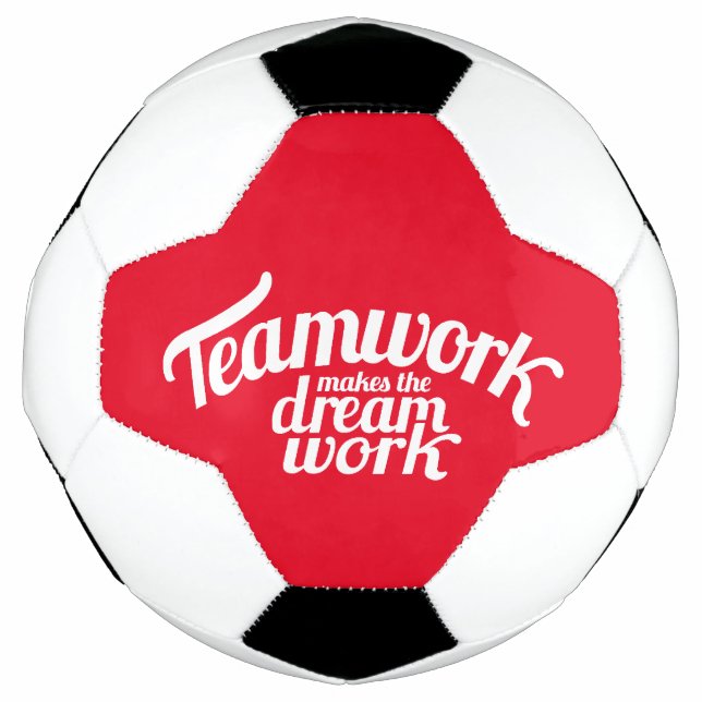 Teamwork macht den Traumtext grafisch Fußball (Vorderseite)