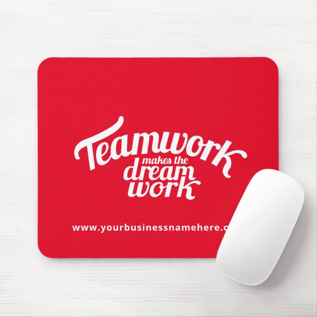 Teamwork macht die Traumwebsite rot Mousepad (Mit Mouse)