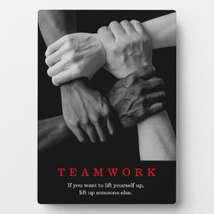 Teamwork Motivational Inspirational Quote Hands Fotoplatte