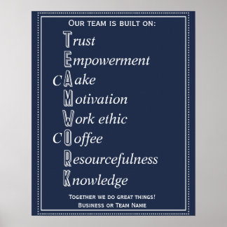 Teamwork Motivierend Acrostic Poster