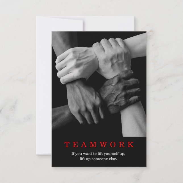 Teamwork Motivierend Inspiration-Quote-Hands (Vorderseite)
