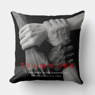 Teamwork Motivierend Inspiration-Quote-Hands Kissen