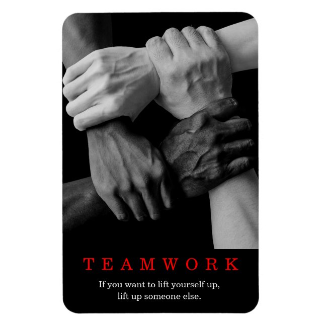 Teamwork Motivierend Inspiration-Quote-Hands Magnet (Vertikal)