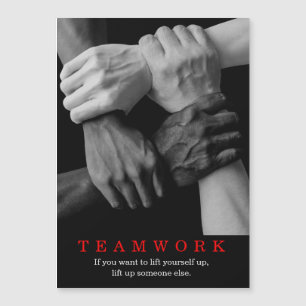 Teamwork Motivierend Inspiration-Quote-Hands Magnetkarte