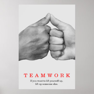 Teamwork Motivierend Inspiration-Quote-Hands Poster