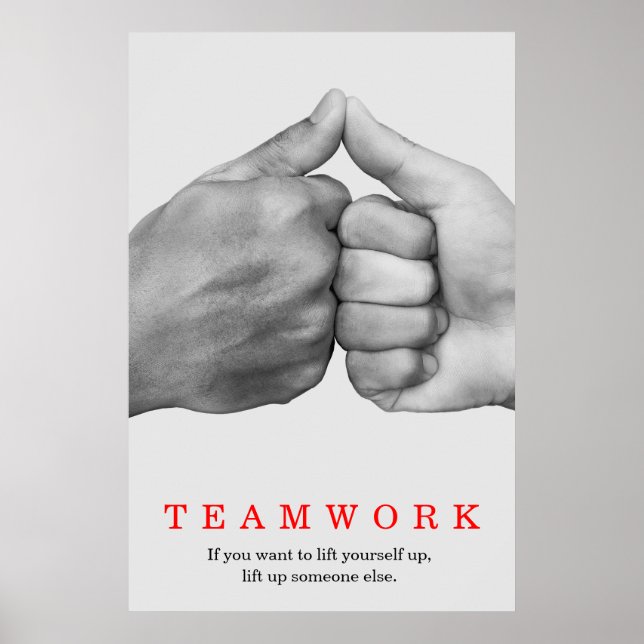 Teamwork Motivierend Inspiration-Quote-Hands Poster (Vorne)