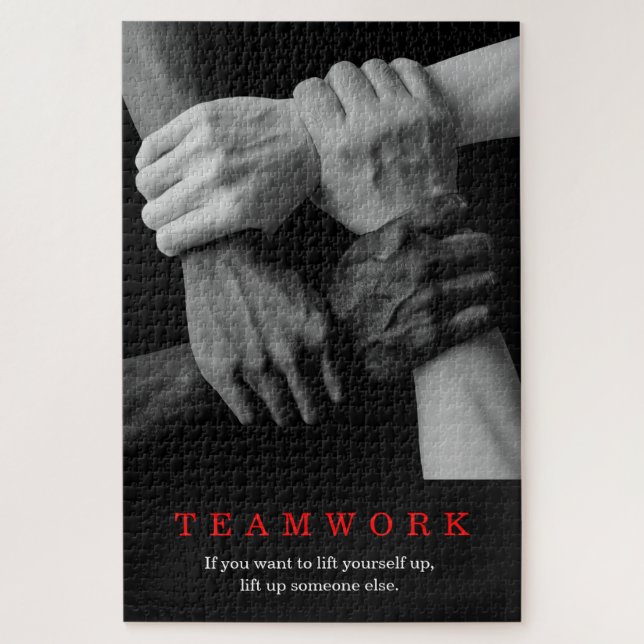 Teamwork Motivierend Inspiration-Quote-Hands Puzzle (Vertikal)