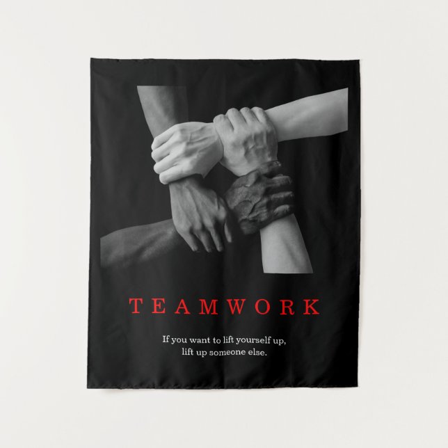 Teamwork Motivierend Inspiration-Quote-Hands Wandteppich (Vorderseite)
