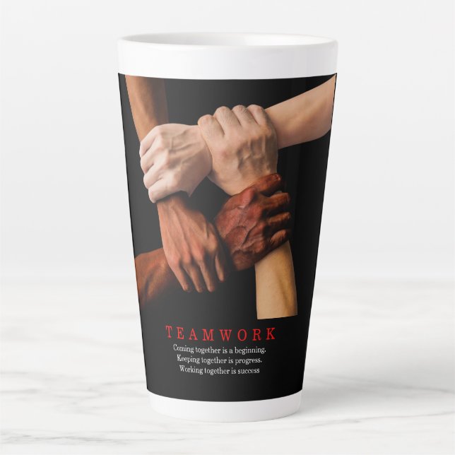 Teamwork Motivierend Inspiration Zitat Milchtasse (Vorderseite)
