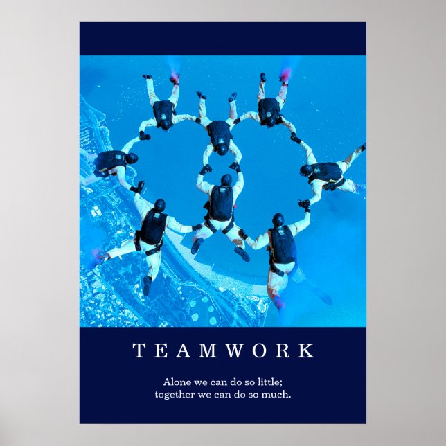 Teamwork Motivierend Inspiration Zitat Poster (Vorne)