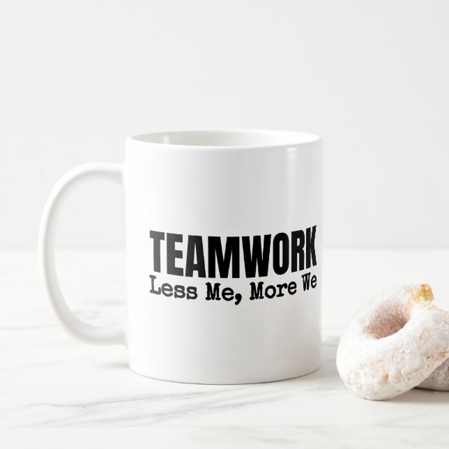Teamwork Motivierend Mitarbeiterbüro Corporate Gif Kaffeetasse (Mit Donut)