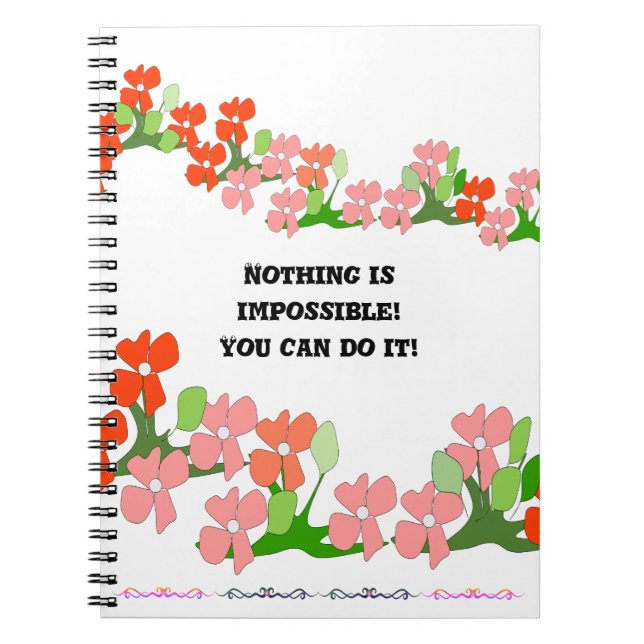 Teamwork Red Blume Notebook Notizblock (Vorderseite)