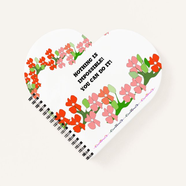 Teamwork Red Blume Notebook Notizbuch (Vorderseite)