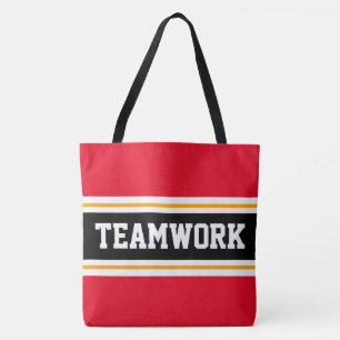 TEAMWORK Sportliches Rot Schwarz Weiß Rennstreifen
