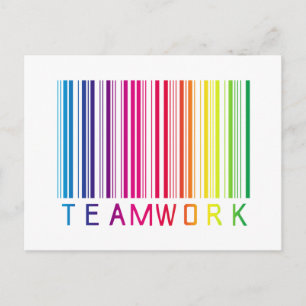 Teamwork Strichcode 02 Postkarte