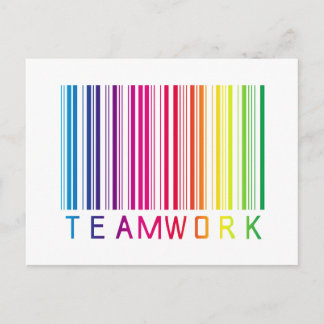 Teamwork Strichcode 02 Postkarte