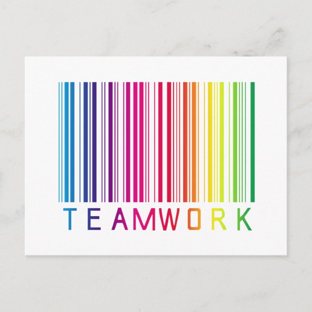 Teamwork Strichcode 02 Postkarte (Vorderseite)