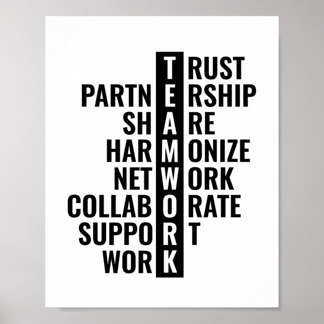 Teamwork-Zitat für Office und Zuhause | Inspiratio Poster (Vorne)