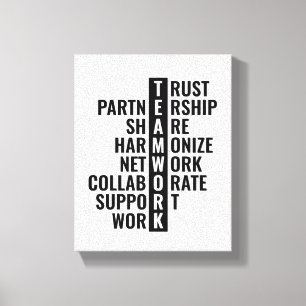 Teamwork-Zitat für Office und Zuhause Wall Art Leinwanddruck