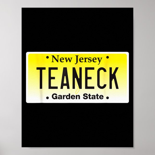 Teaneck New Jersey Hometown Nj License Plate Graph Poster (Vorne)