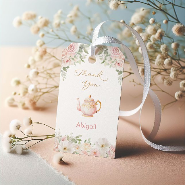 Teaparty-Brautparty Geschenkanhänger (Tea Party Bridal Shower Gift Tags)