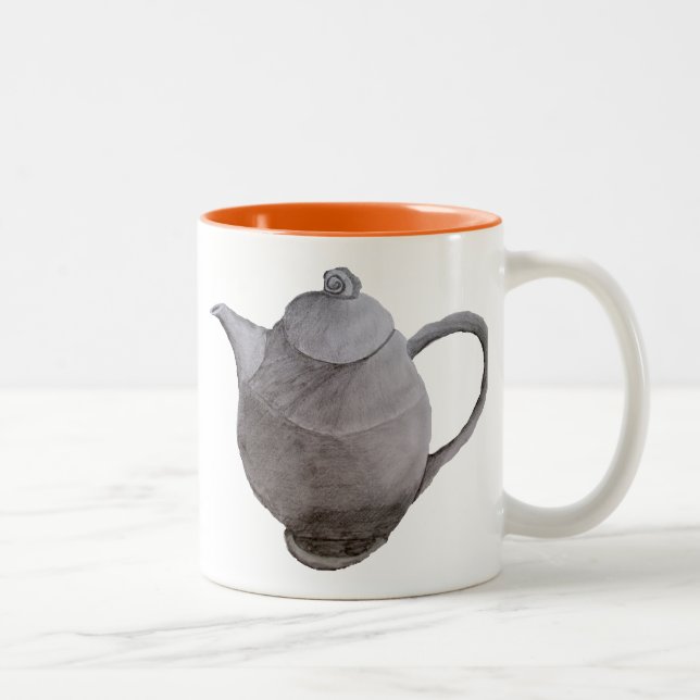 Teapot Art Illustration Zweifarbige Tasse (Rechts)