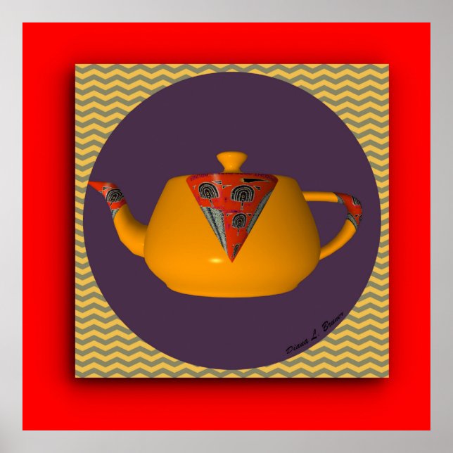 Teapot Art Kitchen Restaurant Café Poster (Vorne)