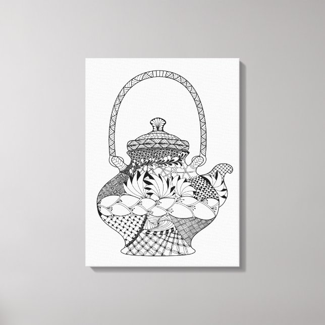 Teapot Doodle 6 Leinwanddruck (Vorderseite)