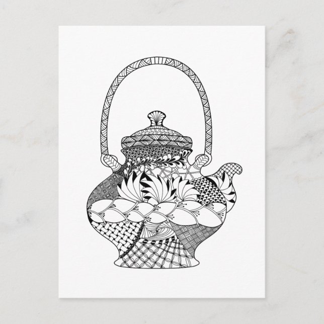 Teapot Doodle Postkarte (Vorderseite)