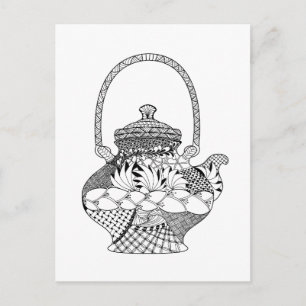 Teapot Doodle Postkarte