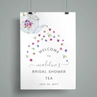 Teapot Floral Brautparty Tee Party Willkommen