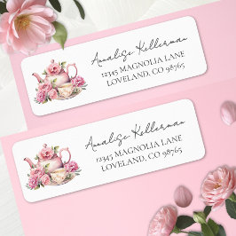 Teapot Floral Return Address