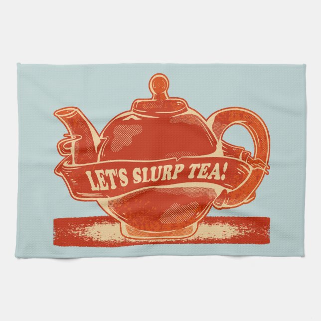 Teapot Funny Drinking Tee Geschirrtuch (Horizontal)