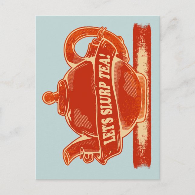 Teapot Funny Drinking Tee Postkarte (Vorderseite)