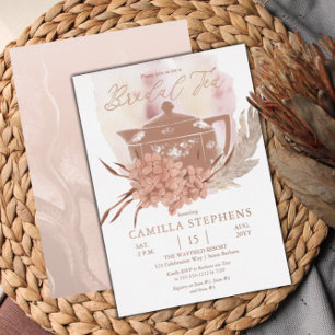 Teapot   Hydrangeas   Pampas Grass Bridal Tee Folieneinladung