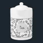 Teapot in Schwarz-Weiß-Wirbel<br><div class="desc">Schwarz-Weiß-Wirbel-Teekanne. Niedlicher niedlicher niedlicher Teekessel,  um Ihre "Schwarz-Weiß-Wirbel" Kollektion zu ergänzen.</div>