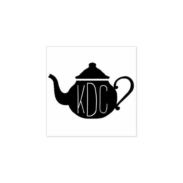 Teapot Monogram Art Briefmarke Gummistempel (Prägung)