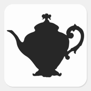 Teapot Silhouette Quadratischer Aufkleber