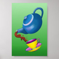 Teapot Teacup und Saucer Illustration Malerei