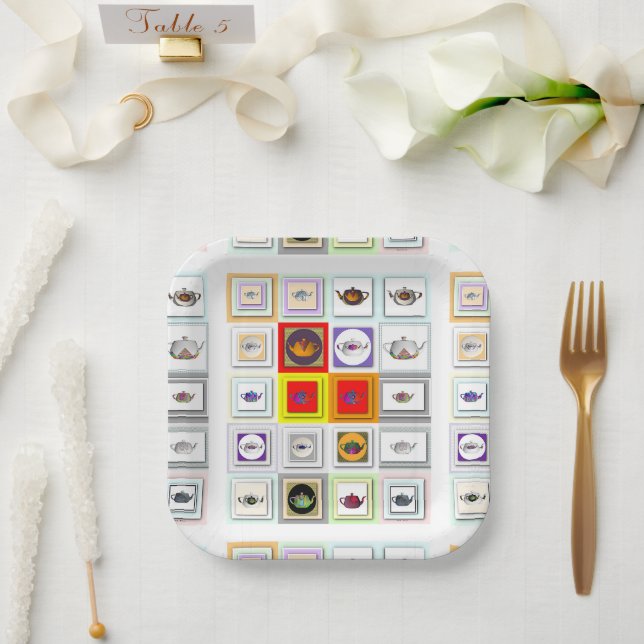 Teapot Wiederholung Pappteller (Hochzeit)