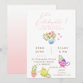 Teapots und Cups zum Geburtstag Ankündigung